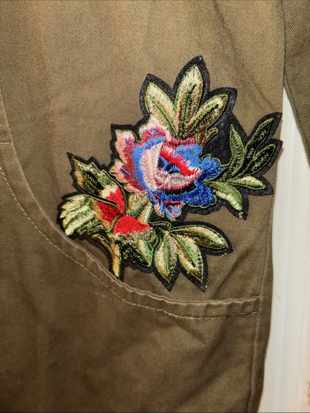 truly Me Brown Hooded Jacket with Floral Embroidery Size 12 EUC